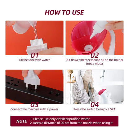 Face Steamer Nano Steam Hot Compress Heating Sprayer Skin Moisturizing Humidifier Pore Deep Cleaning Water Hydration Nebulizer