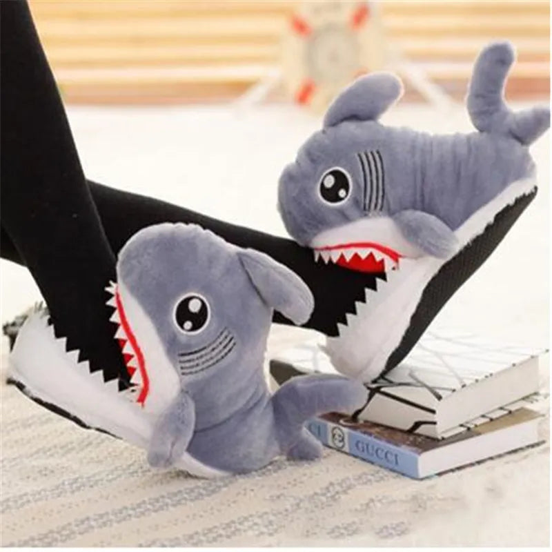 Women's Men Winter Cotton Shoes Cute Cartoon Animal Warm Home Plush Shoes Woman Male Foam Sneakers Bread Fat Slippers Size 36-44