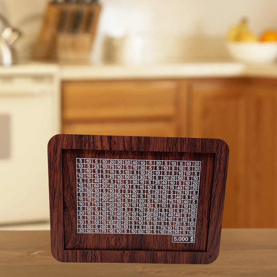 Eco-Friendly Digital Piggy Bank - Sustainable Wood Grain Savings Box