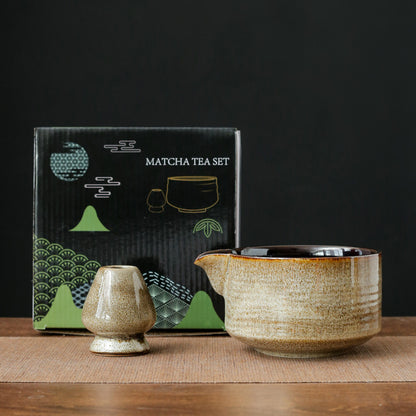 Eco-Friendly Matcha Tea Set in Earthy Tones