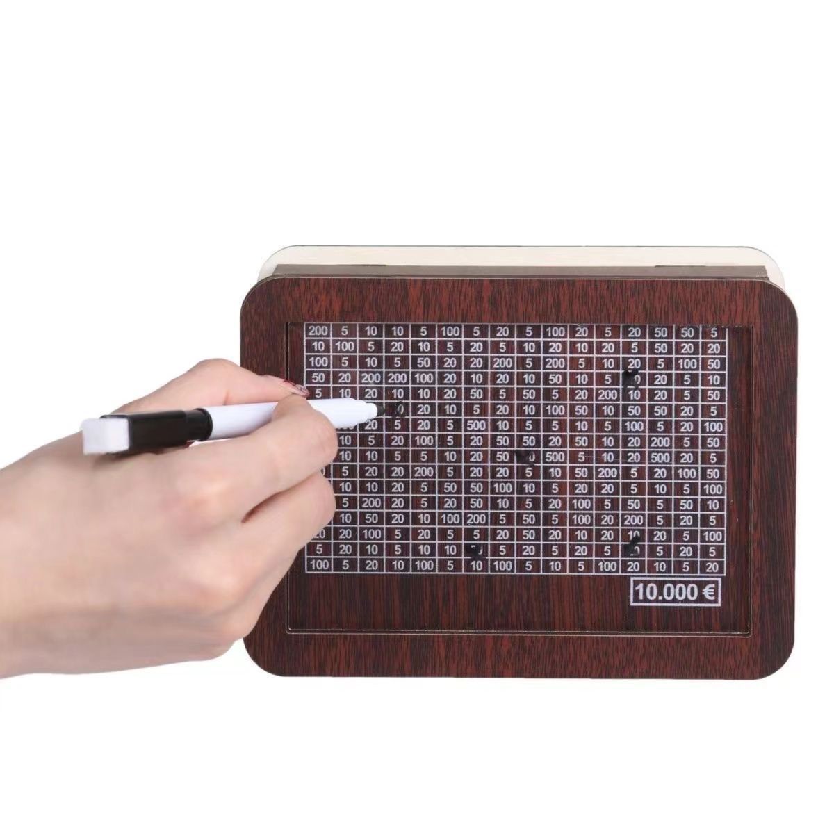 Eco-Friendly Digital Piggy Bank - Sustainable Wood Grain Savings Box