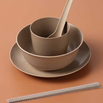 Eco-Friendly Rice Husk Bowl and Chopsticks Set