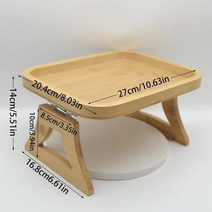 Bamboo Sofa Armrest Tray Table - Eco-Friendly, Durable, Multi-Use