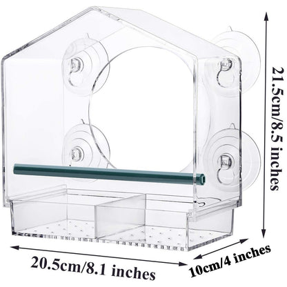 Transparent Window Bird Feeder - Eco-Friendly, Durable, Easy to Install