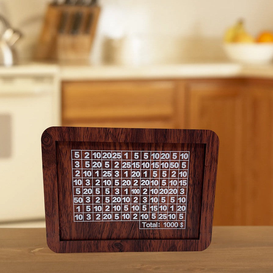 Eco-Friendly Digital Piggy Bank - Sustainable Wood Grain Savings Box