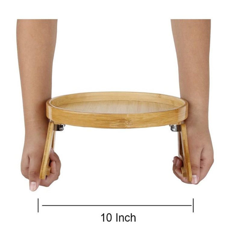 Bamboo Sofa Armrest Tray Table - Eco-Friendly, Durable, Multi-Use