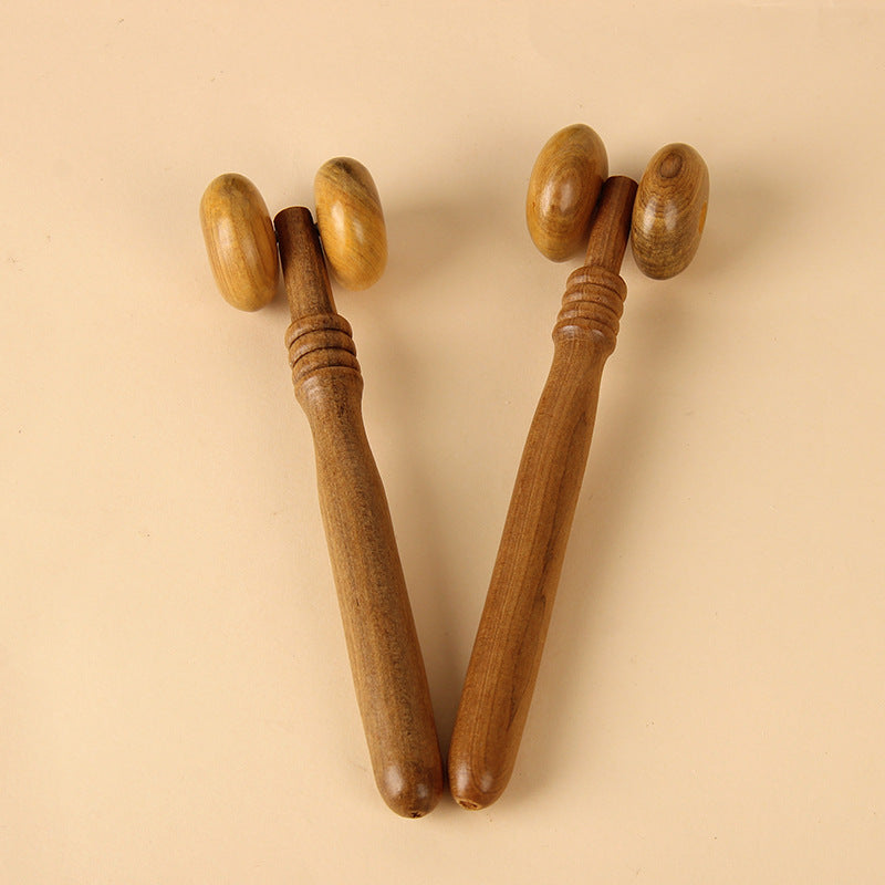 Eco-Friendly Wooden Sandalwood Hand Push Roller Massager