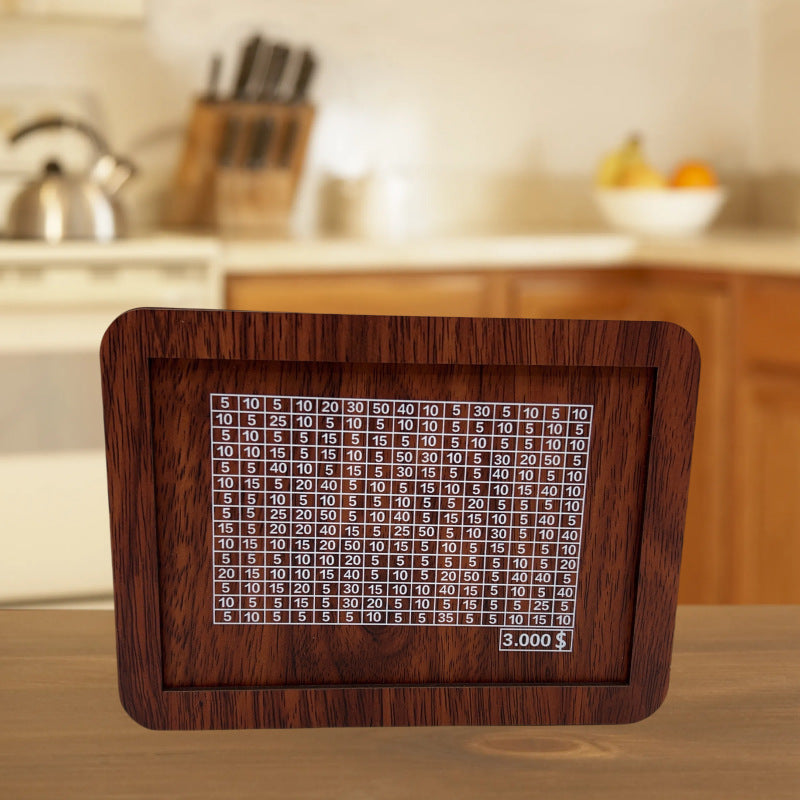 Eco-Friendly Digital Piggy Bank - Sustainable Wood Grain Savings Box