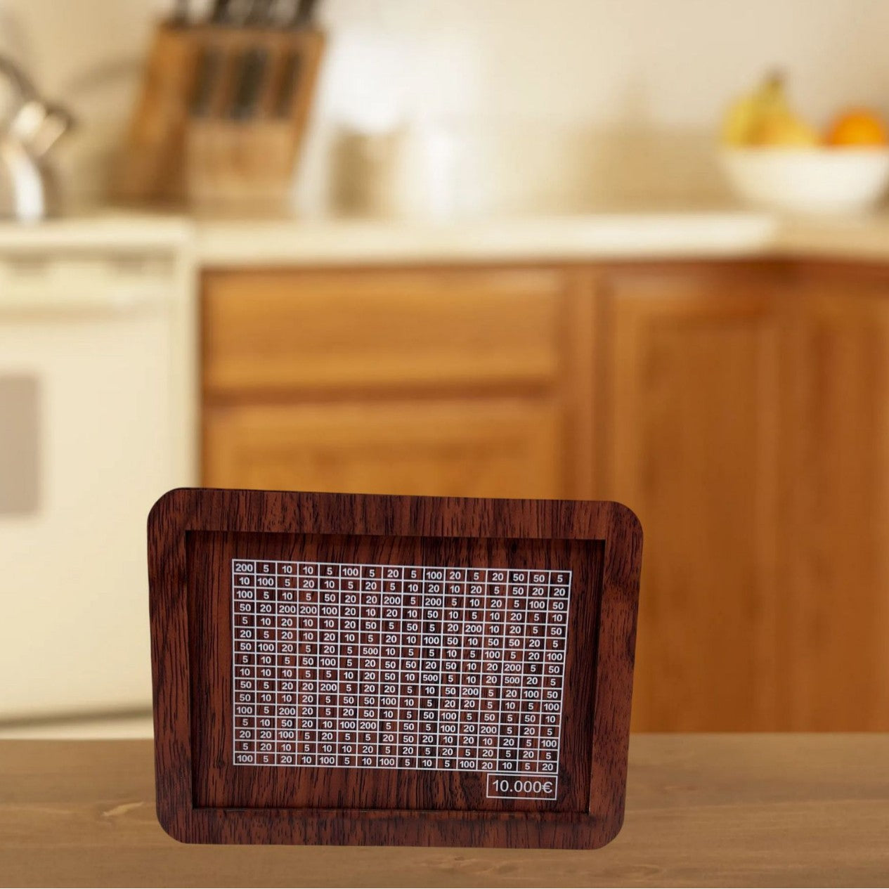 Eco-Friendly Digital Piggy Bank - Sustainable Wood Grain Savings Box