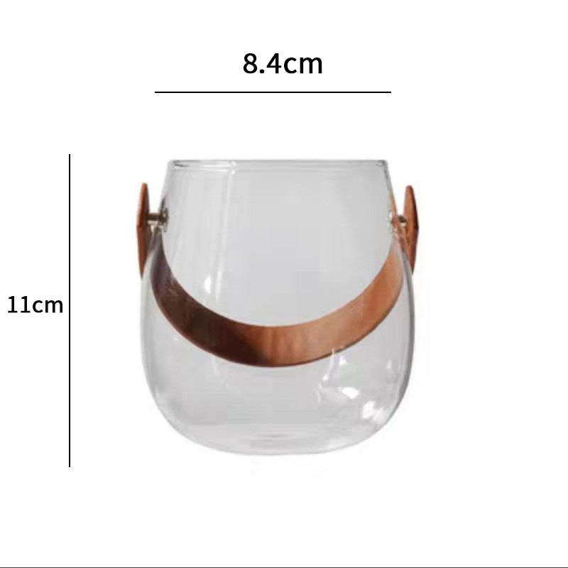 Eco-Friendly Leather Portable Glass Vase