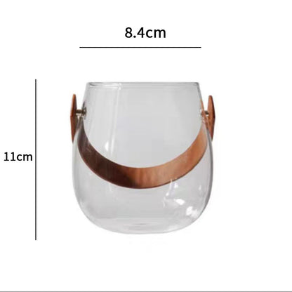 Eco-Friendly Leather Portable Glass Vase