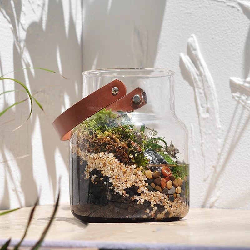 Eco-Friendly Leather Portable Glass Vase