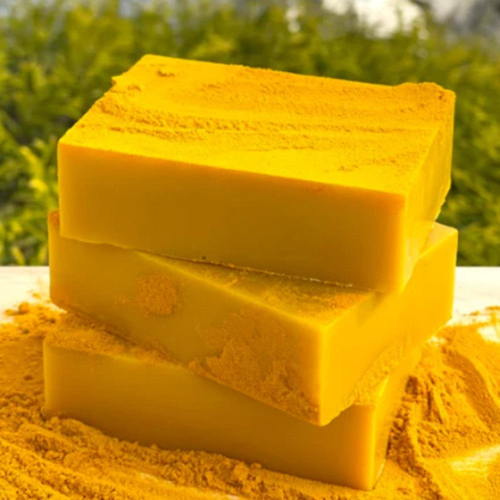 Natural Yellow Turmeric Soap Bars - Eco-Friendly, Biodegradable, Plastic-Free