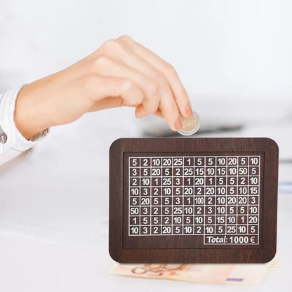 Eco-Friendly Digital Piggy Bank - Sustainable Wood Grain Savings Box