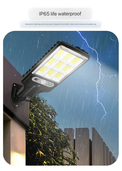 HOMEFISH Irradiation 500㎡ Solar Light for Outdoor Sunlight Motion Sensor IP65 Waterproof Garden Street Wall External Solar Lamp