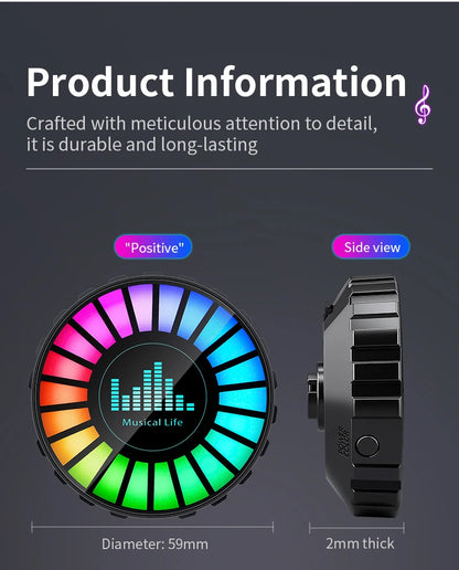 1x Car Music Rhythm Lamp with Fragrance Air Outlet Aromatherapy Air freshener perfume Voice App Control Rhythm Diffuser  RGB