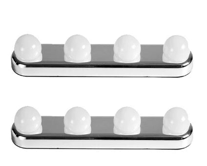 4 Bulb  Led Makeup Mirror Light Suction Cup Installation Dressing Table Vanity Light Bathroom Wall Lamp Battery Powered