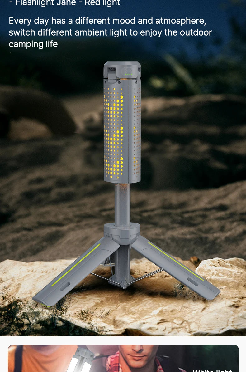 Rechargeable Outdoor Portable Hiking Camping Fishing Flashlight Telescoping Camping Lantern Telescopic Camping Light