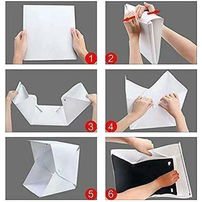 Foldable Lightbox Portable Photography LED Photo Studio Tent LED Softbox 6 Color Background Kit USB Light Box For DSLR Camera