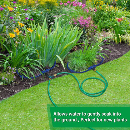 Tree Watering Ring Circle Sprinkler, Irrigation System with Y Hose Splitter, Outdoor Plants, Tree Watering, 360 °