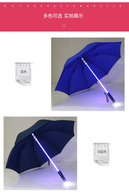 LED stick light luminous umbrella colorful creative lights fiber straight umbrella touch cloth luminous advertising umbrella