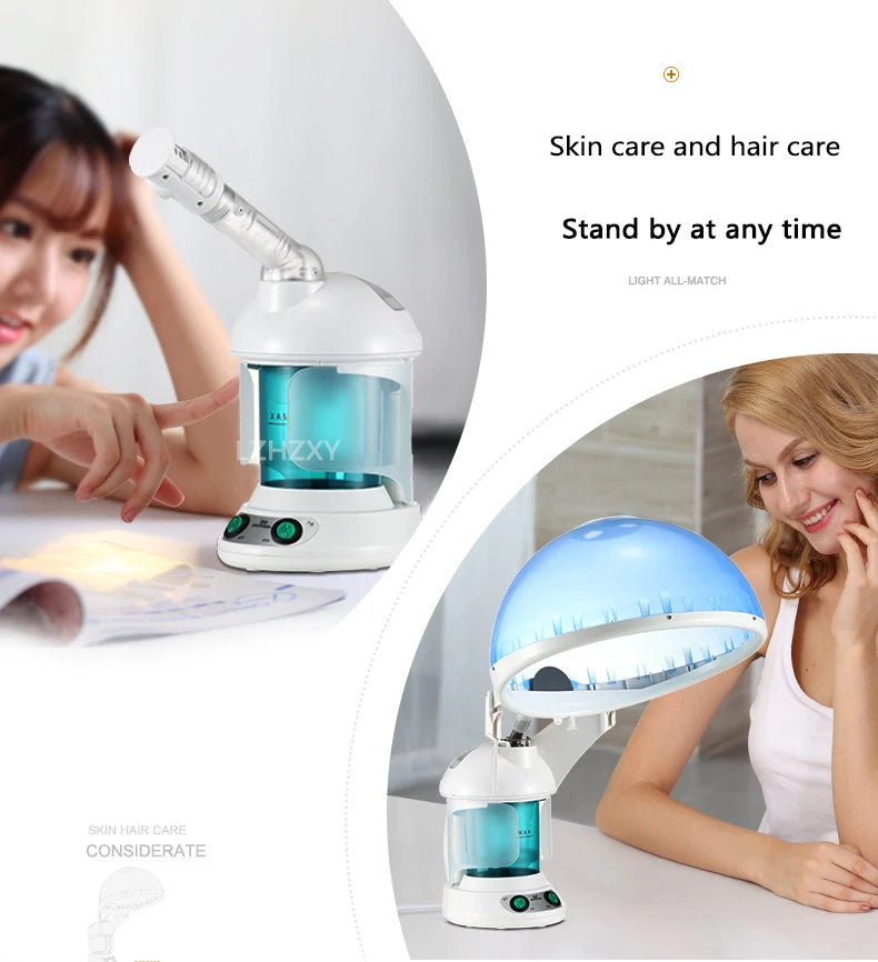 Facial Vaporizer Hair Steamer Humidifier Facial Steamer 2 In 1 Steam Sauna for Face Head Electronic Evaporator Atomizer Sprayer