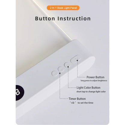 Smart LED Flat Panel Book Light Rechargeable Eye Protection Night Reading Reading Lamp For Students Indoor Use 2In1 Night Light