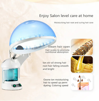 Facial Vaporizer Hair Steamer Humidifier Facial Steamer 2 In 1 Steam Sauna for Face Head Electronic Evaporator Atomizer Sprayer