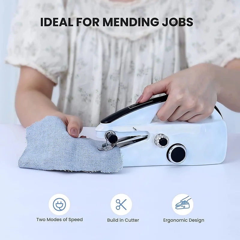 2025 New Mini Sewing Machine Handheld Mending Machine Plastic 2 Speed Single Thread Stitching Electric Sewing Small Gadget