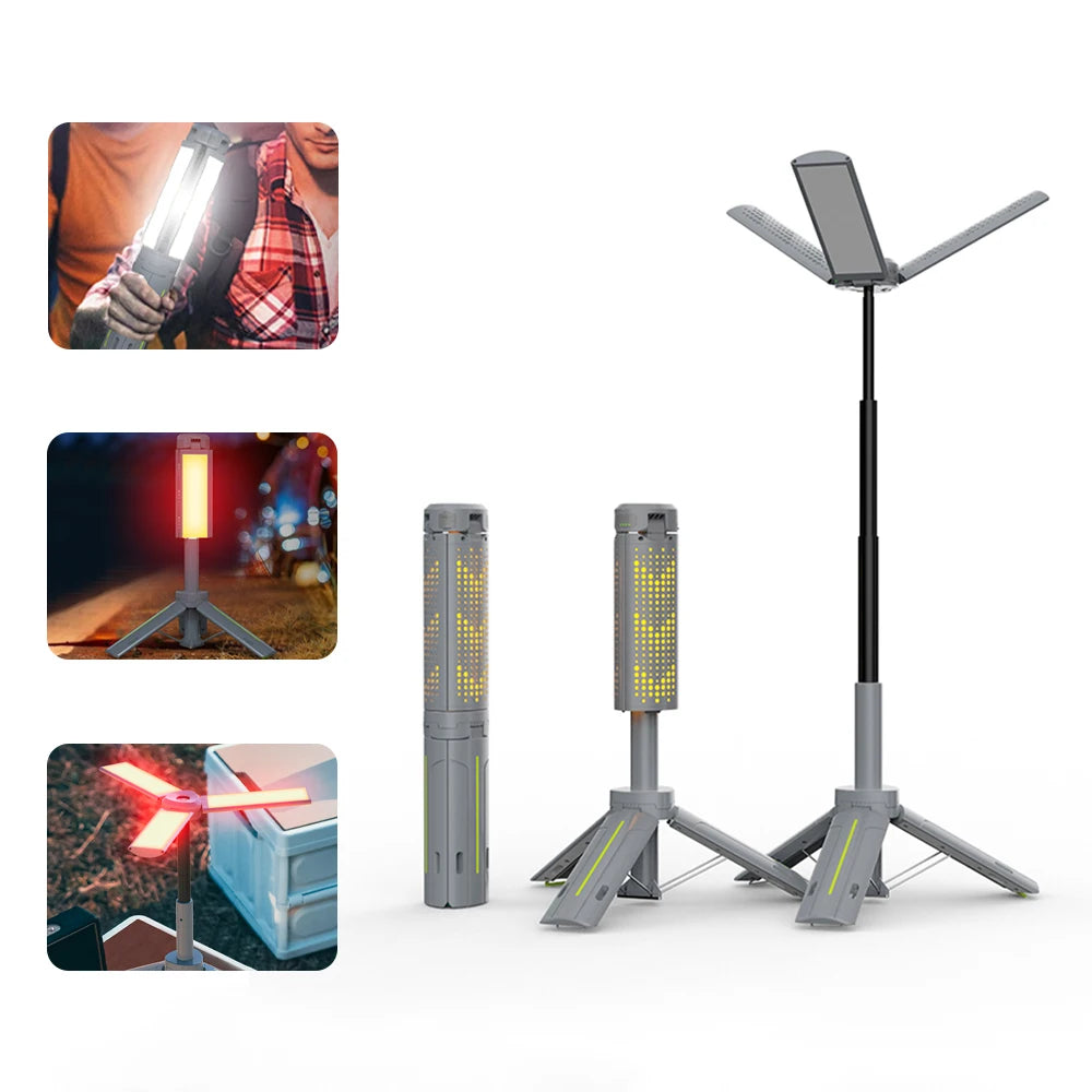 Rechargeable Outdoor Portable Hiking Camping Fishing Flashlight Telescoping Camping Lantern Telescopic Camping Light