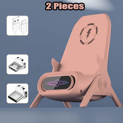 Multifunctional Wireless Fast Charger Phone Stand Magnetic Phone Stand,Small Chair 15W Mobile Phone Holder Tablet Bracket 1/2PCS