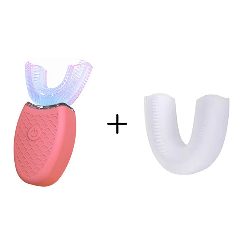 Intelligent U-Type Toothbrush 360 Degrees Sonic Electric Automatic with USB Charge Waterproof Silicon Head for Oral Care