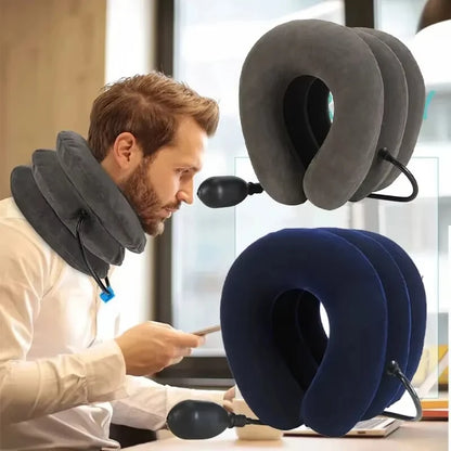 Neck Support Cushion Inflatable Air Cervical Neck Traction Device Pain Stress Relief Tractor Support Massage NECK Pillow Neck Su