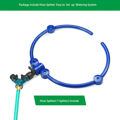 Tree Watering Ring Circle Sprinkler, Irrigation System with Y Hose Splitter, Outdoor Plants, Tree Watering, 360 °