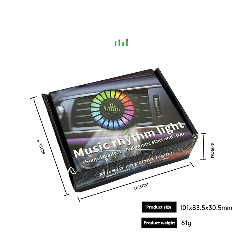 1x Car Music Rhythm Lamp with Fragrance Air Outlet Aromatherapy Air freshener perfume Voice App Control Rhythm Diffuser  RGB