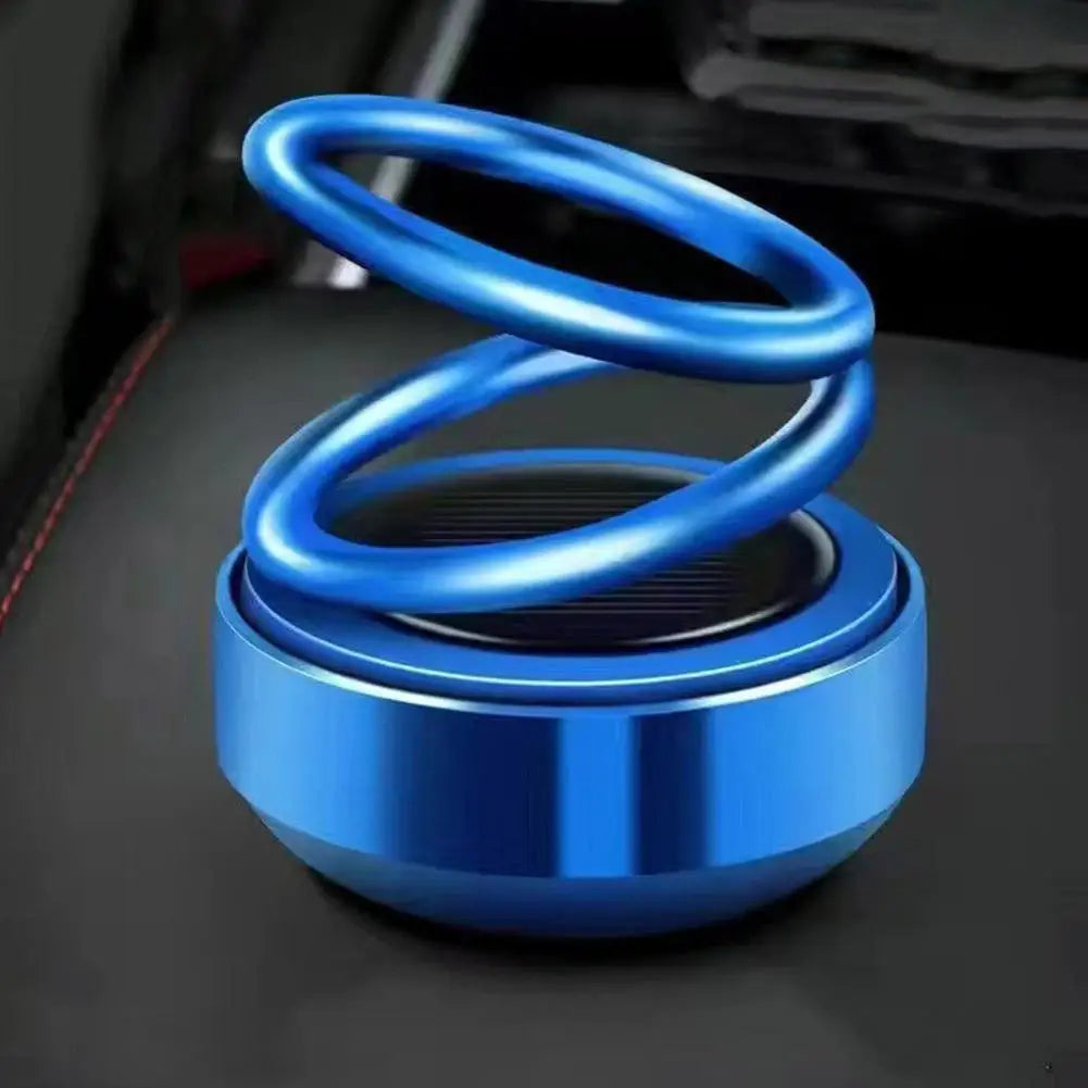Solar Car Aromatherapy 360-degree Rotating Double Suspension Decoration Creative Car Interior Decoration Accessories