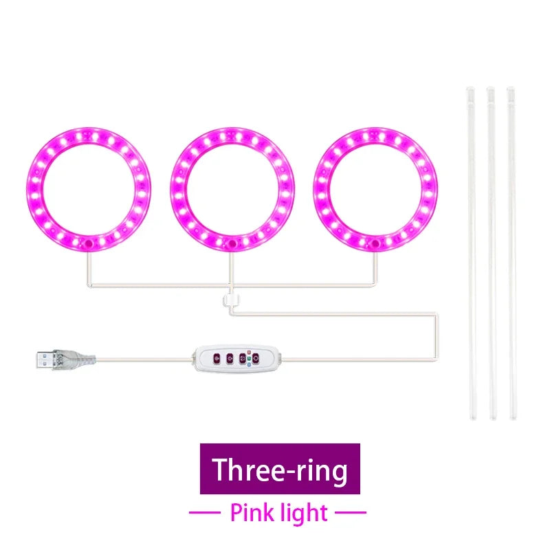 Led Angel Ring Grow Plant Light DC 5V USB Plug Phytolamp for Plants Full Spectrum Lamp For Indoor Seedlings Home Flower Succulet