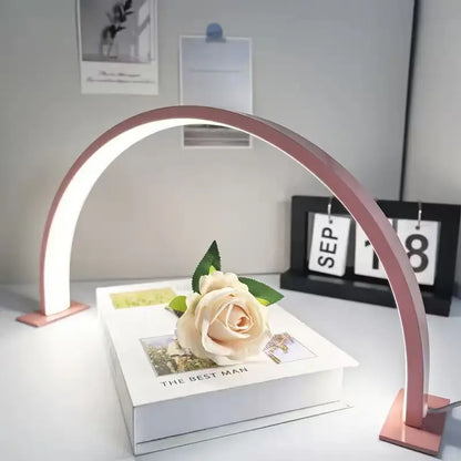 New Moon Nail Work Lamp - Beauty Work Desk Lamp, Three-color USB Power Supply - Black/White/Pink, Suitable for Nail Art, Eyelash