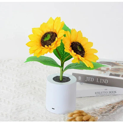 3 LED Night Light Rechargeable Sunflower Lights Interior Lighting Bedroom Bedside Desktop Decoration Table Lamp Night Lamps