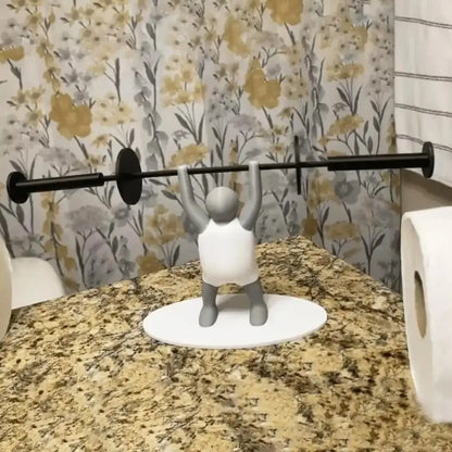 Funny Weightlifter Toilet Roll Holder Space Saving Plastic 3D Printed Toilet Paper Rack Fitness Themed