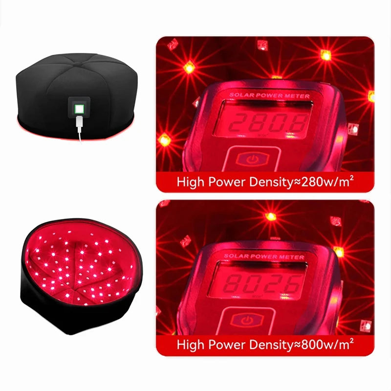 Red Light Therapy Hat Near Infrared LED Treatment Cap for Hair Growth Head Relaxation Scalp Relief Prevention Loss Device