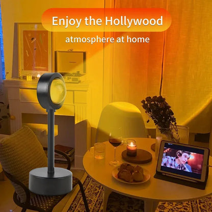 USB Sunset Lamp Sunset Projector Mood Light Living Room Bedroom Night Light Indoor Decor Bar Atmosphere Photography Background
