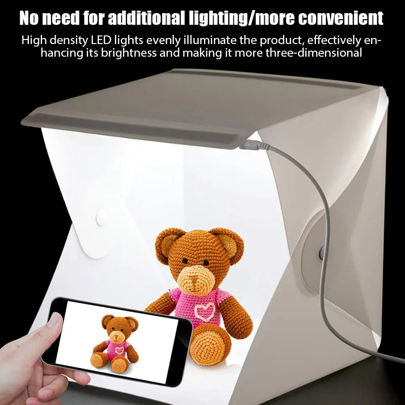Foldable Lightbox Portable Photography LED Photo Studio Tent LED Softbox 6 Color Background Kit USB Light Box For DSLR Camera