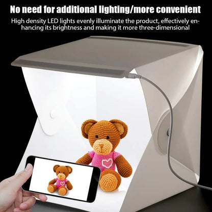 Foldable Lightbox Portable Photography LED Photo Studio Tent LED Softbox 6 Color Background Kit USB Light Box For DSLR Camera