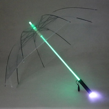 LED stick light luminous umbrella colorful creative lights fiber straight umbrella touch cloth luminous advertising umbrella