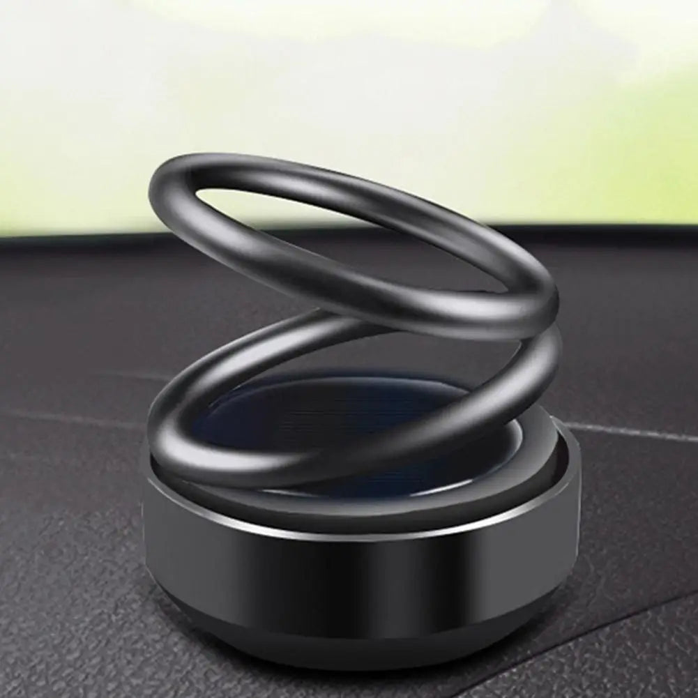 Solar Car Aromatherapy 360-degree Rotating Double Suspension Decoration Creative Car Interior Decoration Accessories