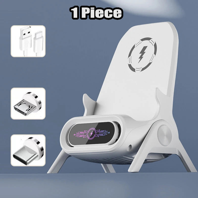 Multifunctional Wireless Fast Charger Phone Stand Magnetic Phone Stand,Small Chair 15W Mobile Phone Holder Tablet Bracket 1/2PCS