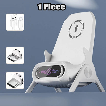 Multifunctional Wireless Fast Charger Phone Stand Magnetic Phone Stand,Small Chair 15W Mobile Phone Holder Tablet Bracket 1/2PCS