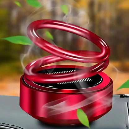 Solar Car Aromatherapy 360-degree Rotating Double Suspension Decoration Creative Car Interior Decoration Accessories