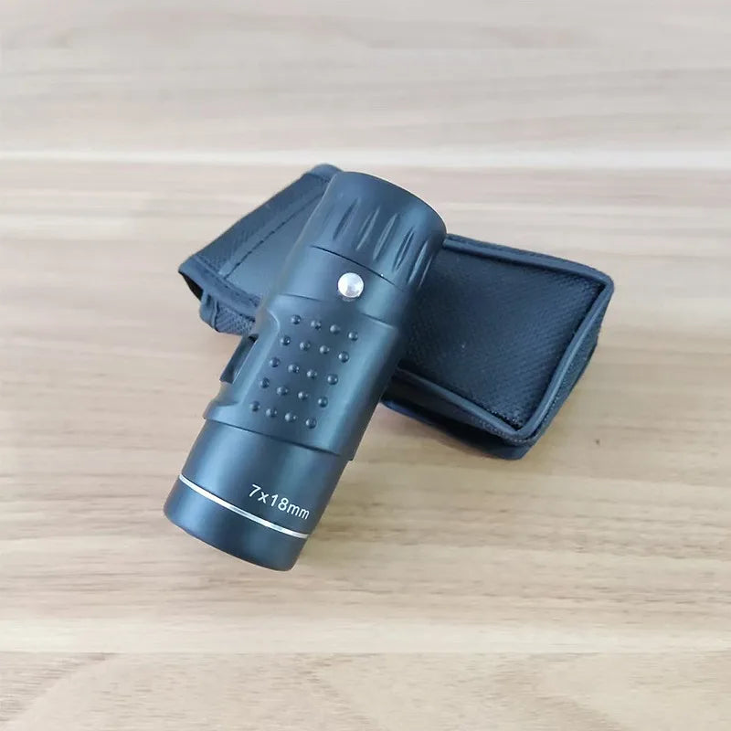 HD Mini Monocular Telescope 7X18 Fully Coated Optics Bak4 Pocket Concert Spotting Scope Long Range For Hunting Camping